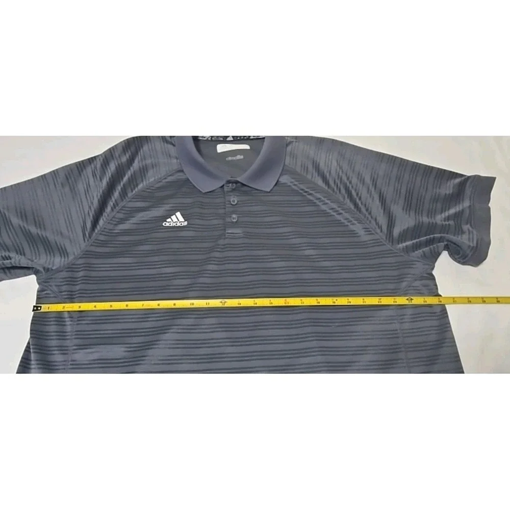 Adidas Men's 2XL Gray‎ Polo Shirt Climalite Embroidered Logo Short Sleeve